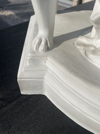 Edouard Lanteri (1848-1917): 'Duo', biscuit sur socle en laiton