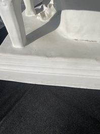 Edouard Lanteri (1848-1917): 'Duo', biscuit sur socle en laiton