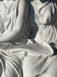 Edouard Lanteri (1848-1917): 'Duo', biscuit sur socle en laiton