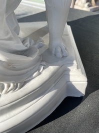 Edouard Lanteri (1848-1917): 'Duo', biscuit sur socle en laiton