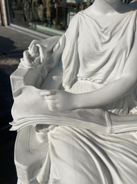 Edouard Lanteri (1848-1917): 'Duo', biscuit sur socle en laiton