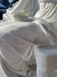 Edouard Lanteri (1848-1917): 'Duo', biscuit sur socle en laiton