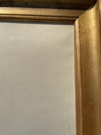 Pierre de Clausade (1910-1976): 'Bord de Loire sous la neige', huile sur toile