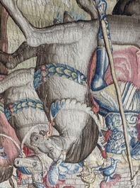Importante tapisserie murale de Bruges repr&eacute;sentant 'Les porte-drapeaux' de la s&eacute;rie 'Les Triomphes de C&eacute;sar', seconde moiti&eacute; du 16&egrave;me si&egrave;cle