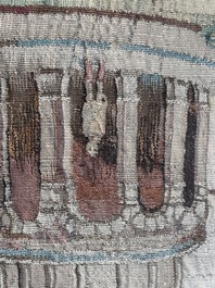 Importante tapisserie murale de Bruges repr&eacute;sentant 'Les porte-drapeaux' de la s&eacute;rie 'Les Triomphes de C&eacute;sar', seconde moiti&eacute; du 16&egrave;me si&egrave;cle