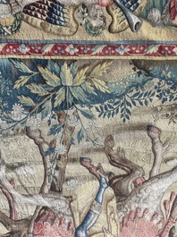 Importante tapisserie murale de Bruges repr&eacute;sentant 'Les porte-drapeaux' de la s&eacute;rie 'Les Triomphes de C&eacute;sar', seconde moiti&eacute; du 16&egrave;me si&egrave;cle
