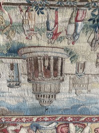 Importante tapisserie murale de Bruges repr&eacute;sentant 'Les porte-drapeaux' de la s&eacute;rie 'Les Triomphes de C&eacute;sar', seconde moiti&eacute; du 16&egrave;me si&egrave;cle