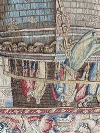 Importante tapisserie murale de Bruges repr&eacute;sentant 'Les porte-drapeaux' de la s&eacute;rie 'Les Triomphes de C&eacute;sar', seconde moiti&eacute; du 16&egrave;me si&egrave;cle