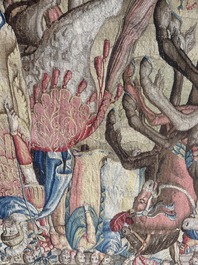 Importante tapisserie murale de Bruges repr&eacute;sentant 'Les porte-drapeaux' de la s&eacute;rie 'Les Triomphes de C&eacute;sar', seconde moiti&eacute; du 16&egrave;me si&egrave;cle