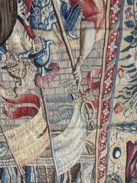 Importante tapisserie murale de Bruges repr&eacute;sentant 'Les porte-drapeaux' de la s&eacute;rie 'Les Triomphes de C&eacute;sar', seconde moiti&eacute; du 16&egrave;me si&egrave;cle