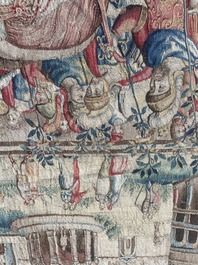 Importante tapisserie murale de Bruges repr&eacute;sentant 'Les porte-drapeaux' de la s&eacute;rie 'Les Triomphes de C&eacute;sar', seconde moiti&eacute; du 16&egrave;me si&egrave;cle