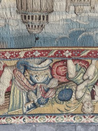 Importante tapisserie murale de Bruges repr&eacute;sentant 'Les porte-drapeaux' de la s&eacute;rie 'Les Triomphes de C&eacute;sar', seconde moiti&eacute; du 16&egrave;me si&egrave;cle