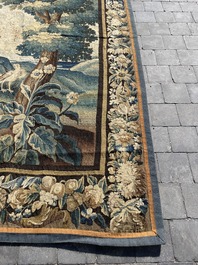 Tapisserie murale &agrave; d&eacute;cor d'oiseaux dans un jardin de ch&acirc;teau, Flandres, fin du 17&egrave;me si&egrave;cle