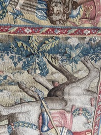 Importante tapisserie murale de Bruges repr&eacute;sentant 'Les porte-drapeaux' de la s&eacute;rie 'Les Triomphes de C&eacute;sar', seconde moiti&eacute; du 16&egrave;me si&egrave;cle