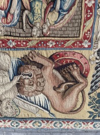 Importante tapisserie murale de Bruges repr&eacute;sentant 'Les porte-drapeaux' de la s&eacute;rie 'Les Triomphes de C&eacute;sar', seconde moiti&eacute; du 16&egrave;me si&egrave;cle