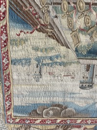 Importante tapisserie murale de Bruges repr&eacute;sentant 'Les porte-drapeaux' de la s&eacute;rie 'Les Triomphes de C&eacute;sar', seconde moiti&eacute; du 16&egrave;me si&egrave;cle