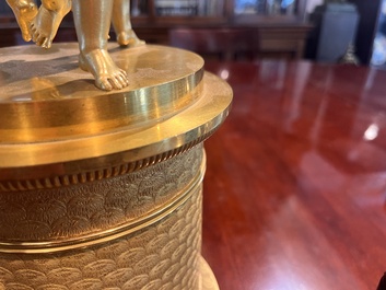 Cand&eacute;labre Charles X &agrave; six lumi&egrave;res en bronze dor&eacute;, France, attribu&eacute; &agrave; Pierre-Philippe Thomire, ca. 1820-1830