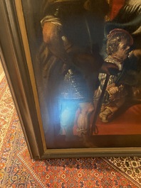 Theodore Boeyermans (1620-1678, attribu&eacute; &agrave;): Le jugement de Salomon, huile sur toile, 17&egrave;me si&egrave;cle