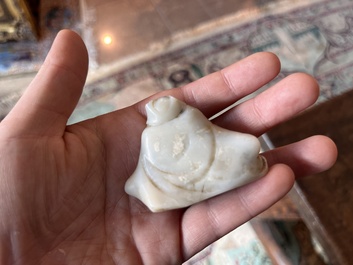 Sculpture d'un Luohan en pierre de savon, Chine, 19&egrave;me si&egrave;cle