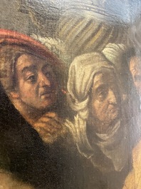 Theodore Boeyermans (1620-1678, attribu&eacute; &agrave;): Le jugement de Salomon, huile sur toile, 17&egrave;me si&egrave;cle