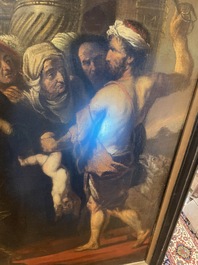 Theodore Boeyermans (1620-1678, attribu&eacute; &agrave;): Le jugement de Salomon, huile sur toile, 17&egrave;me si&egrave;cle