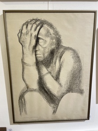 K&auml;the Kollwitz (1867-1945): 'Nachdenkende Frau', lithographie, [1920]