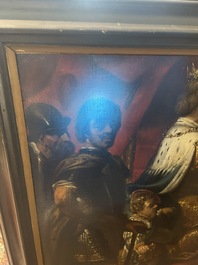 Theodore Boeyermans (1620-1678, attribu&eacute; &agrave;): Le jugement de Salomon, huile sur toile, 17&egrave;me si&egrave;cle