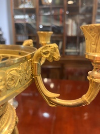 Cand&eacute;labre Charles X &agrave; six lumi&egrave;res en bronze dor&eacute;, France, attribu&eacute; &agrave; Pierre-Philippe Thomire, ca. 1820-1830