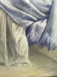 Willem Geets (1838-1919), apr&egrave;s Lawrence Alma-Tadema (1836-1912): Dame au repos, aquarelle sur papier, dat&eacute; 1910