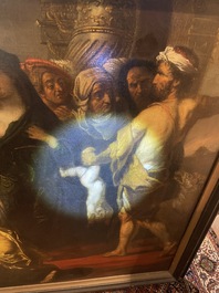 Theodore Boeyermans (1620-1678, attribu&eacute; &agrave;): Le jugement de Salomon, huile sur toile, 17&egrave;me si&egrave;cle