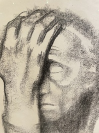 K&auml;the Kollwitz (1867-1945): 'Nachdenkende Frau', lithographie, [1920]
