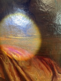 &Eacute;cole belge, suiveur de Gustaaf Wappers (1803-1874): Jeune m&egrave;re avec enfant, huile sur toile, d&eacute;but du 20&egrave;me si&egrave;cle