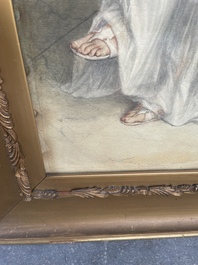 Willem Geets (1838-1919), apr&egrave;s Lawrence Alma-Tadema (1836-1912): Dame au repos, aquarelle sur papier, dat&eacute; 1910