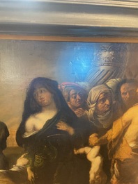 Theodore Boeyermans (1620-1678, attribu&eacute; &agrave;): Le jugement de Salomon, huile sur toile, 17&egrave;me si&egrave;cle
