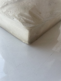 Cl&eacute;ment-L&eacute;opold Steiner (1853-1899): Groupe en marbre blanc repr&eacute;sentant l'Amour jouant avec un papillon