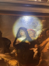 Theodore Boeyermans (1620-1678, attribu&eacute; &agrave;): Le jugement de Salomon, huile sur toile, 17&egrave;me si&egrave;cle