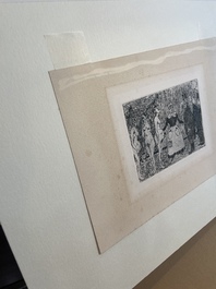 James Ensor (1860-1949): Les vieux polissons, eau forte, dat&eacute; 1895