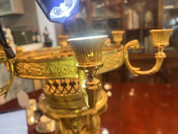 Cand&eacute;labre Charles X &agrave; six lumi&egrave;res en bronze dor&eacute;, France, attribu&eacute; &agrave; Pierre-Philippe Thomire, ca. 1820-1830