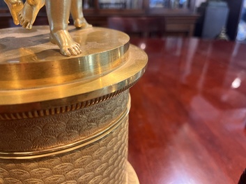 Cand&eacute;labre Charles X &agrave; six lumi&egrave;res en bronze dor&eacute;, France, attribu&eacute; &agrave; Pierre-Philippe Thomire, ca. 1820-1830