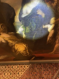 Theodore Boeyermans (1620-1678, attribu&eacute; &agrave;): Le jugement de Salomon, huile sur toile, 17&egrave;me si&egrave;cle