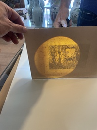 James Ensor (1860-1949): Les vieux polissons, eau forte, dat&eacute; 1895