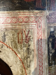 Ic&ocirc;ne orthodoxe impressionnante, 'Notre-Dame de Kazan avec des miracles', Russie, Kostroma, troisi&egrave;me quart du 18&egrave;me si&egrave;cle