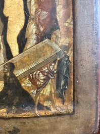 Ic&ocirc;ne orthodoxe, 'La R&eacute;surrection de Lazare' ('Voskresenie Lazara'), Russie, probablement Moscou, premi&egrave;re moiti&eacute; du 17&egrave;me si&egrave;cle