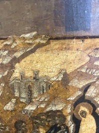 Ic&ocirc;ne orthodoxe, 'La R&eacute;surrection de Lazare' ('Voskresenie Lazara'), Russie, probablement Moscou, premi&egrave;re moiti&eacute; du 17&egrave;me si&egrave;cle