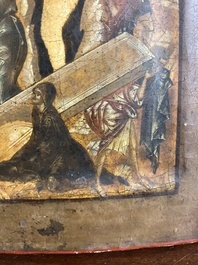 Ic&ocirc;ne orthodoxe, 'La R&eacute;surrection de Lazare' ('Voskresenie Lazara'), Russie, probablement Moscou, premi&egrave;re moiti&eacute; du 17&egrave;me si&egrave;cle