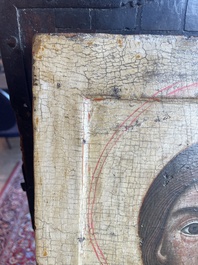 Ic&ocirc;ne orthodoxe, 'Christ &agrave; l'&oelig;il s&eacute;v&egrave;re', Russie, premier quart du 18&egrave;me si&egrave;cle