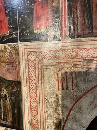 Ic&ocirc;ne orthodoxe impressionnante, 'Notre-Dame de Kazan avec des miracles', Russie, Kostroma, troisi&egrave;me quart du 18&egrave;me si&egrave;cle