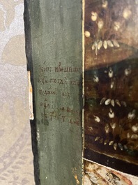 Ic&ocirc;ne orthodoxe impressionnante, 'Notre-Dame de Kazan avec des miracles', Russie, Kostroma, troisi&egrave;me quart du 18&egrave;me si&egrave;cle