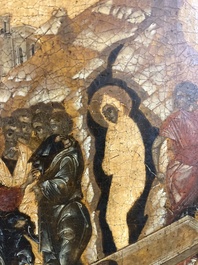 Ic&ocirc;ne orthodoxe, 'La R&eacute;surrection de Lazare' ('Voskresenie Lazara'), Russie, probablement Moscou, premi&egrave;re moiti&eacute; du 17&egrave;me si&egrave;cle