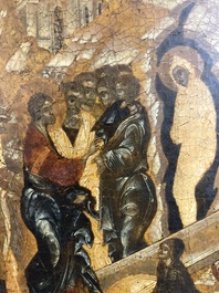 Ic&ocirc;ne orthodoxe, 'La R&eacute;surrection de Lazare' ('Voskresenie Lazara'), Russie, probablement Moscou, premi&egrave;re moiti&eacute; du 17&egrave;me si&egrave;cle